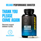 Reload Performance Booster supplement bottle with text on a white background